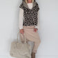 Felltasche mit funkelnden Details - beige
