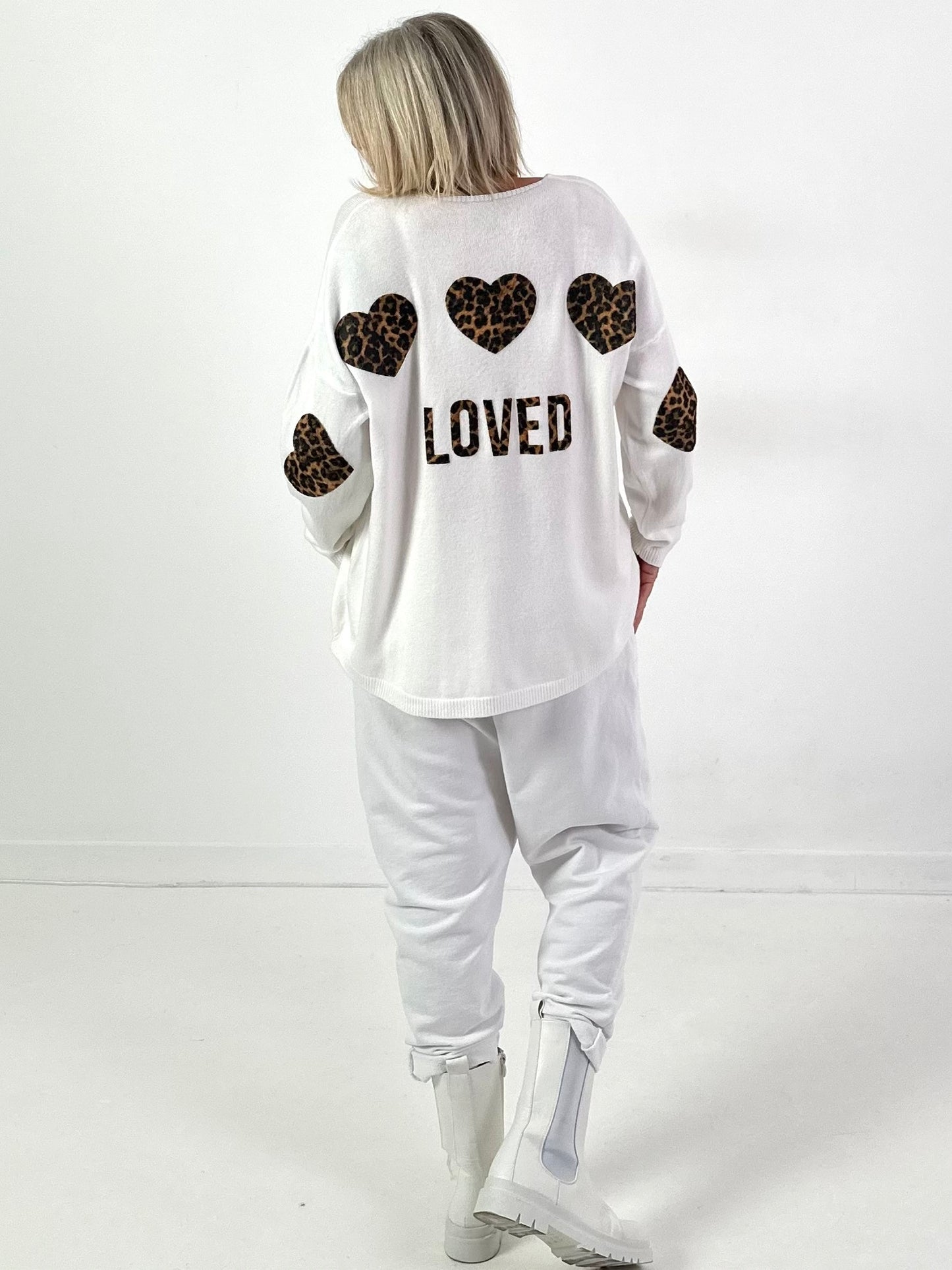 Strickpullover Modell "Loved Edition" - weiss