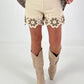 Crochet shorts - cream-taupe