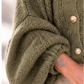Kuschelige Oversized Strickjacke mit Außennähten - oliv