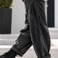Weiche Ballon-Cordhose mit Gürtel - stone-washed-schwarz