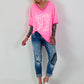Oversized Shirt Breaking Rules - neon pink