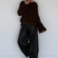 Kuschliger Pullover mit Fransen-Details - mokka