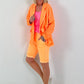 Light Linen Blazer - neon orange