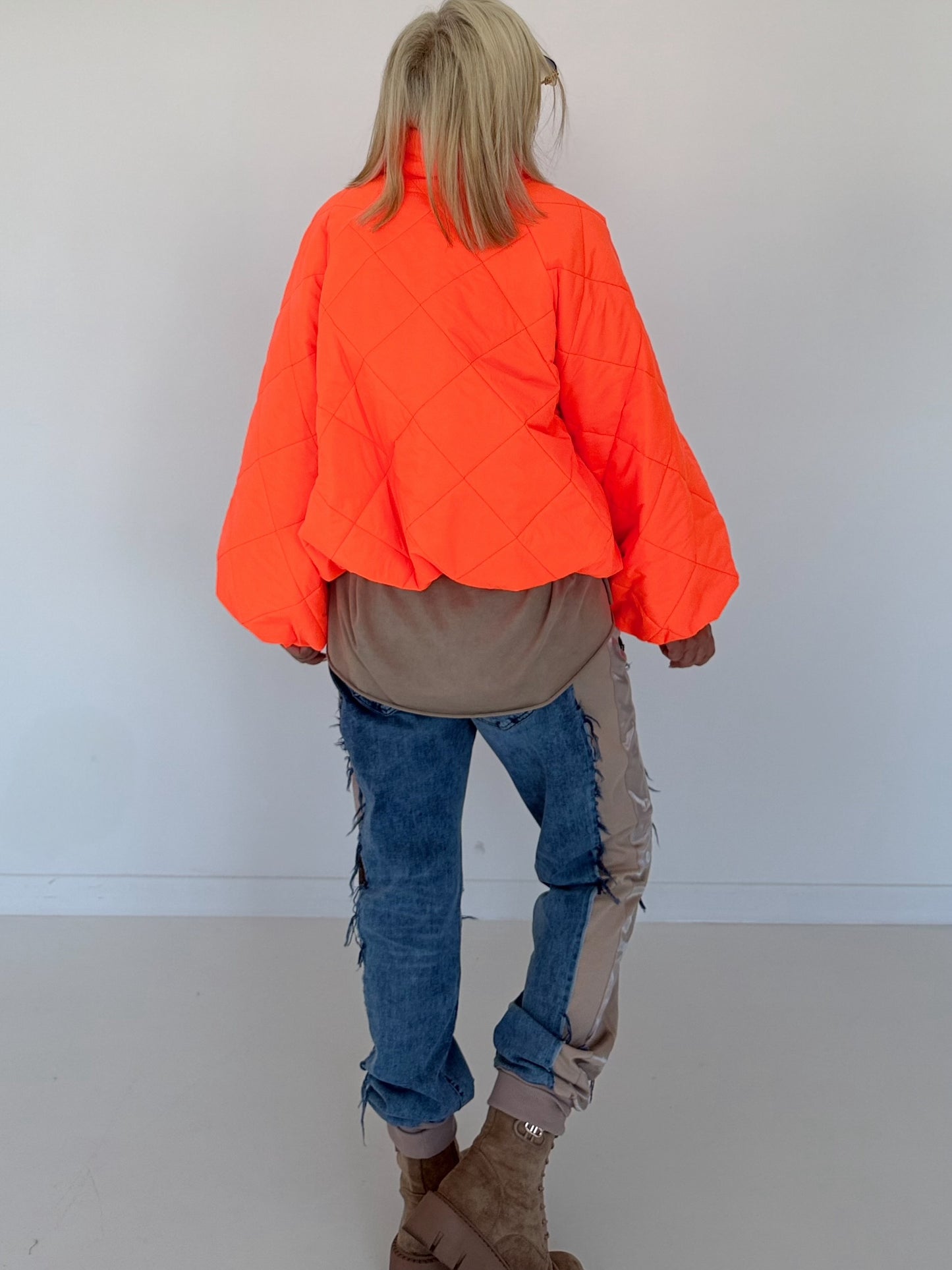 Jacke mit Puffärmelchen - neonorange
