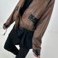 Vintage blouson in leather look - mocha