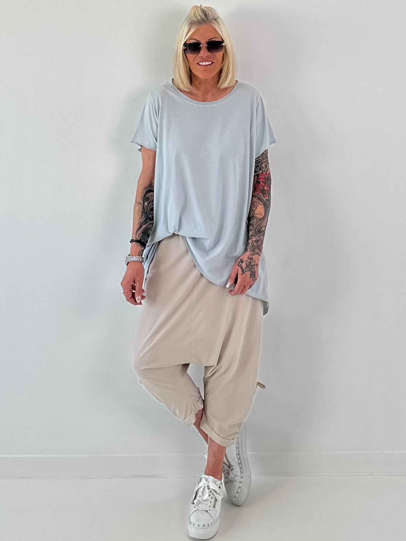 Oversized T-Shirt - hellgrau