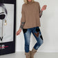 Strickpullover mit Turtleneck - taupe