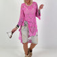 Crochet tunic with pattern - pink