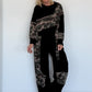 Zweiteiler mit Camouflage-Muster - schwarz-mehrfarbig