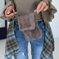 Kleine Felltasche / Phone Bag - grau