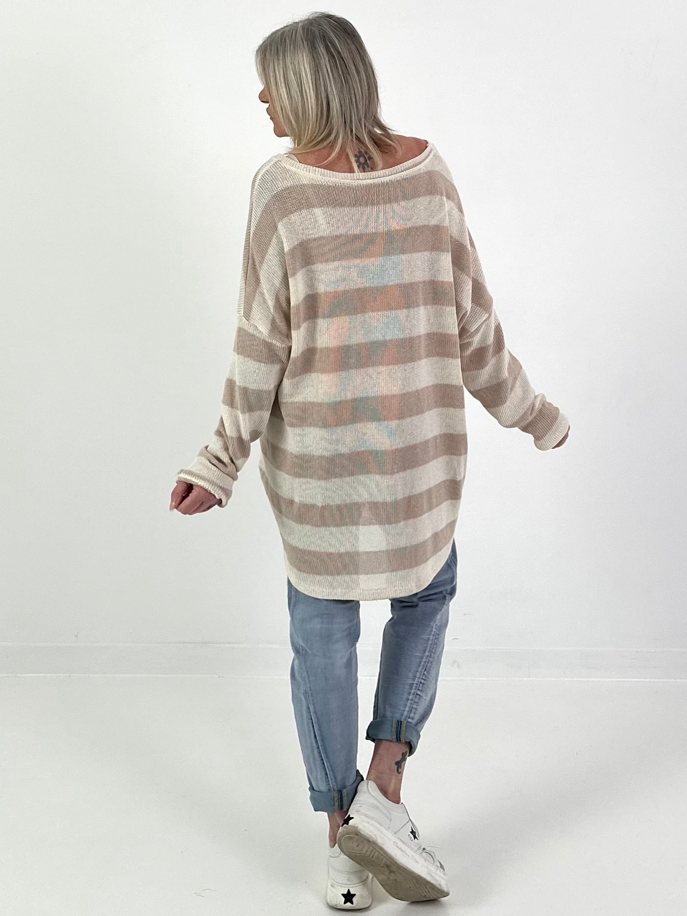 Pulli mit Streifen - beige-taupe