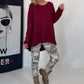 Basic Shirt mit Rundhalsausschnitt - bordeaux