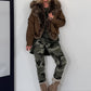 Jacke mit kuscheligem Fellkragen - schoko