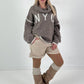 Trui model "Cozy City Chic" - taupe