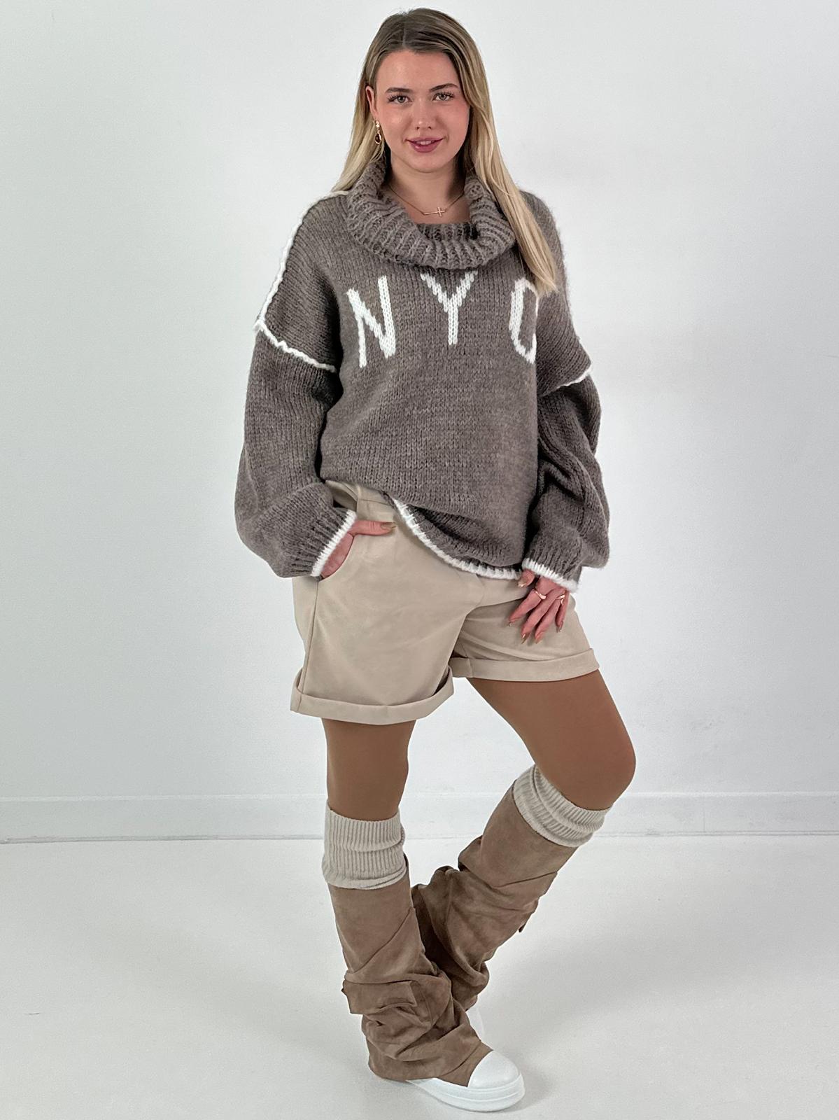Trui model "Cozy City Chic" - taupe