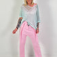 Trousers with wide pleats - pink