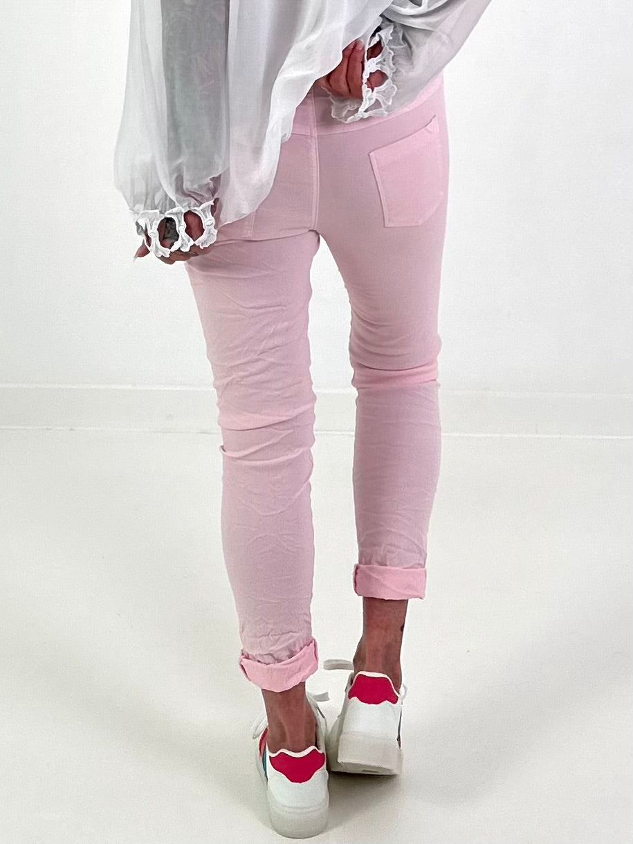 Basic Joggers with Drawstring - Pink