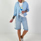 Lightweight Blouson with Tie Detail - Light Blue