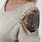 Linen Shirt with Cut-Out - beige
