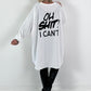 Oversized shirt model "KEEP CALM" - white