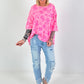 Sweater with floral all-over print - pink