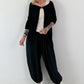Leichte Feinstrickjacke mit Knopf- schwarz