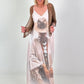 Long dress with a printed design and side pockets - beige-multicoloured