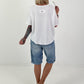 Gathered Hem T-Shirt - white