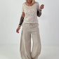 Balloon Linen Trousers - beige