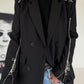 Stylischer Blazer mit Reißverschlüssen  - schwarz