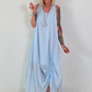Sommerkleid mit Raff-Detail - hellblau
