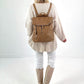 Leather-look backpack, model "City Fold" - taupe