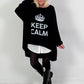 Oversized shirt model "KEEP CALM" - black