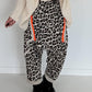 Haremhose im Leo-Print - beige-mehrfarbig