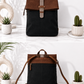 Backpack in vintage leather look - black