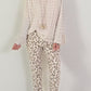 Structured tunic with tie belt and flounced sleeves - beige