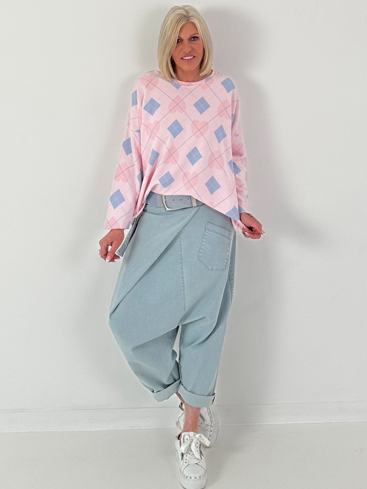 Sweater diamond/heart - pink