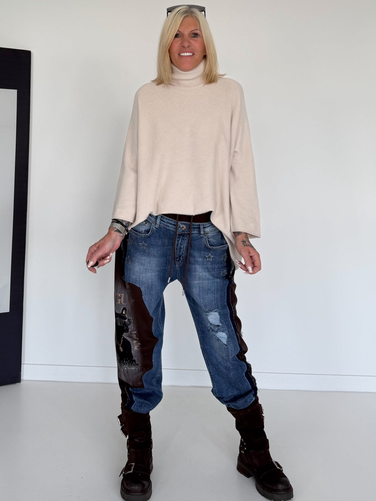 Rollkragenpullover - beige