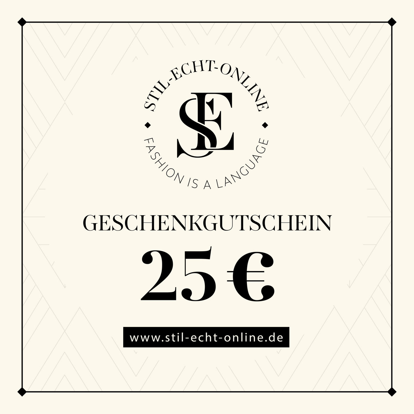 Stylish gift voucher 25 €