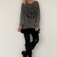 Oversized Shirt mit Paillettenprint - stone-washed-schwarz