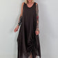 Sommerkleid mit Raff-Detail - schoko