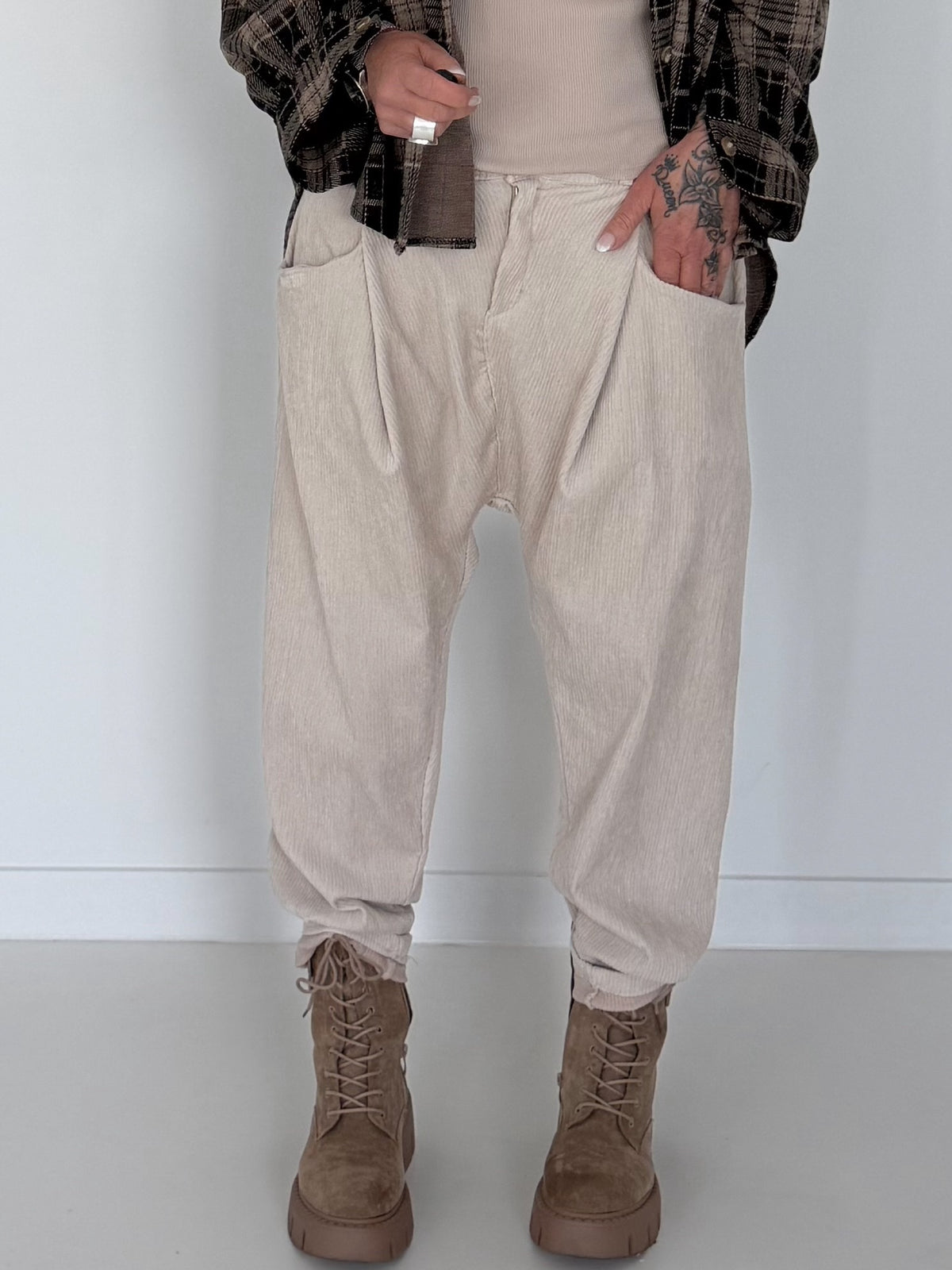 Cord-Baggy - beige