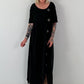T-Shirt Kleid mit Ösen -schwarz