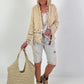 Boho Jacke mit aufwendigen Details- beige-gold