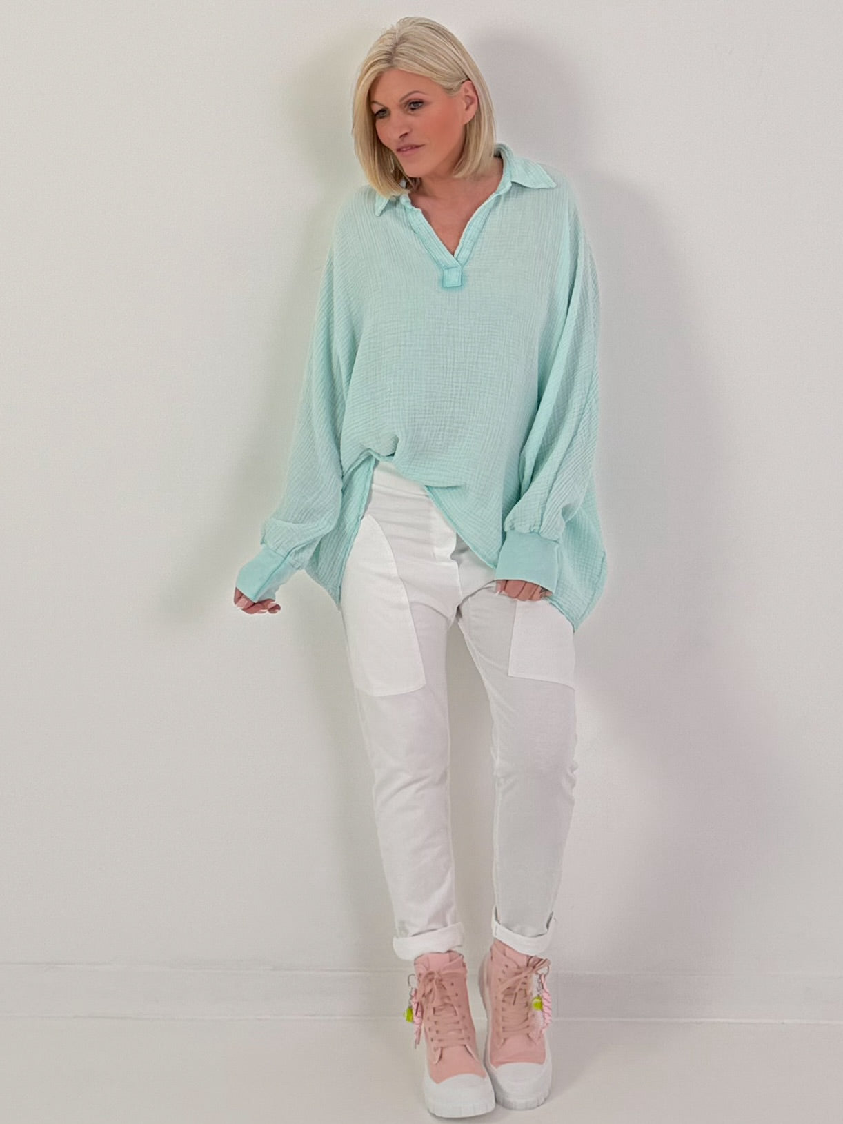 Oversized muslin tunic - mint