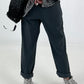 Trousers with elasticated waistband and button details - anthracite
