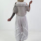 Rib Top with Blouse Layering - white-beige