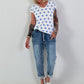 Polka dot t-shirt - white-light blue