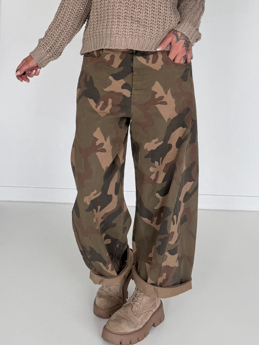 Jeans im Camouflage-Look - oliv-mehrfarbig